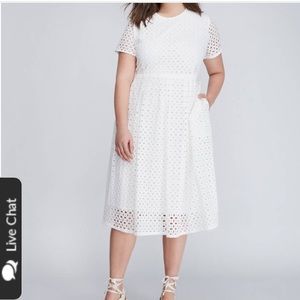 Lane Bryant Fit and Flare Eyelet Dress 16